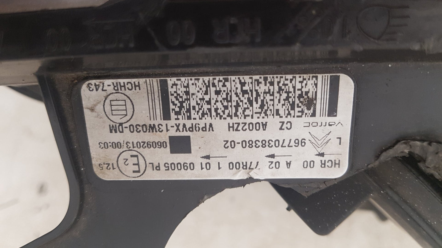 2009 - 2014 Citroen DS3 A55 Hatchback Left Headlight 9677038380