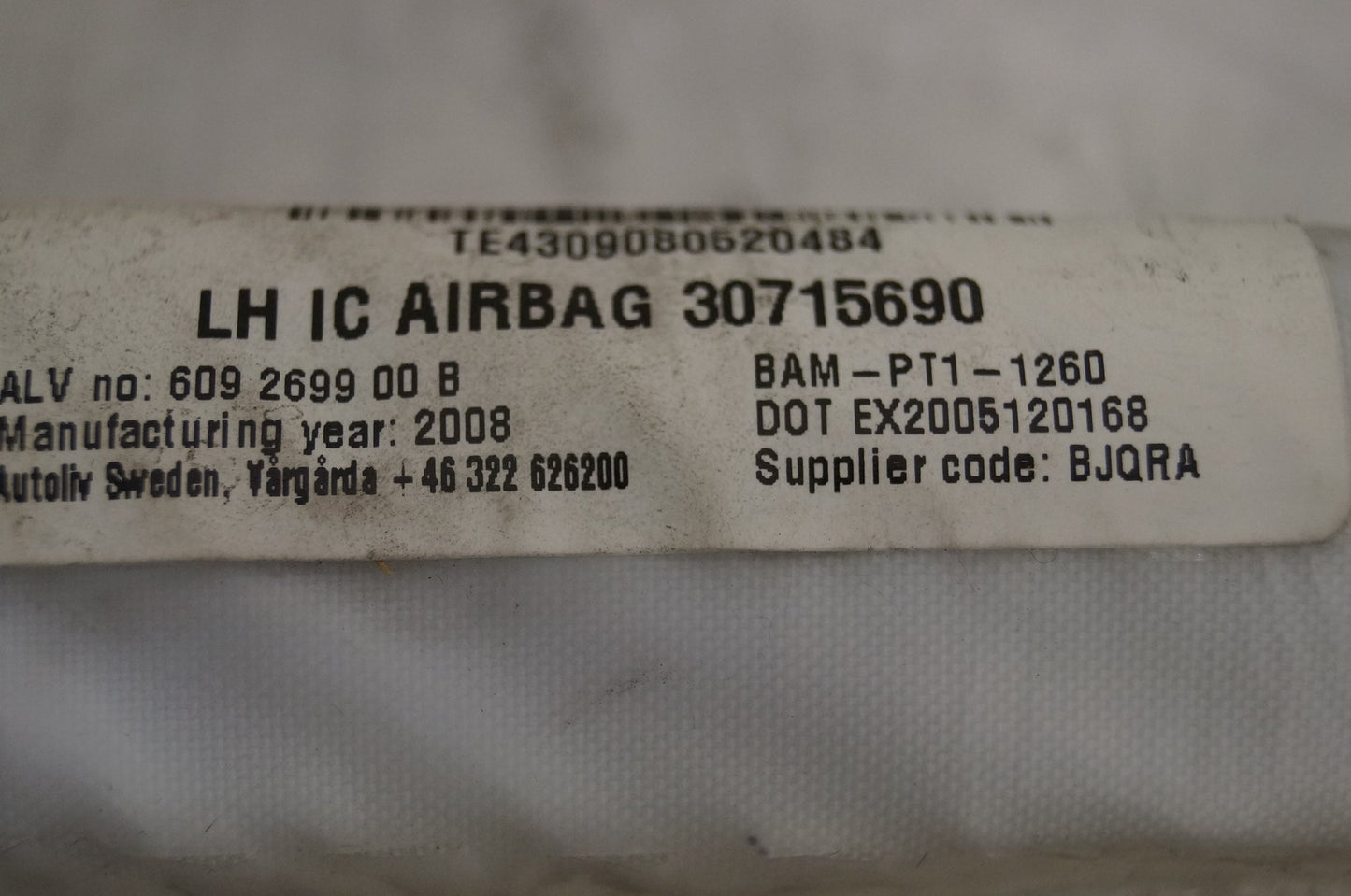 2006 - 2011 Volvo S80 Saloon Left Roof Airbag 30715690