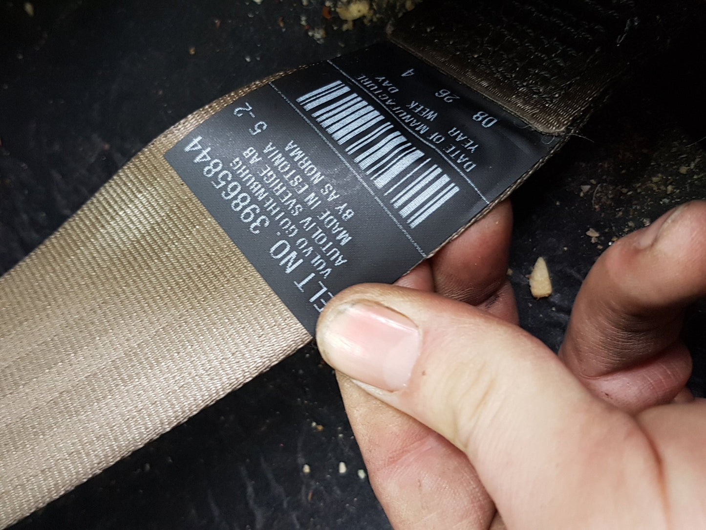 2006 - 2016 Volvo S80 Saloon Left Rear Seat Belt 39808365