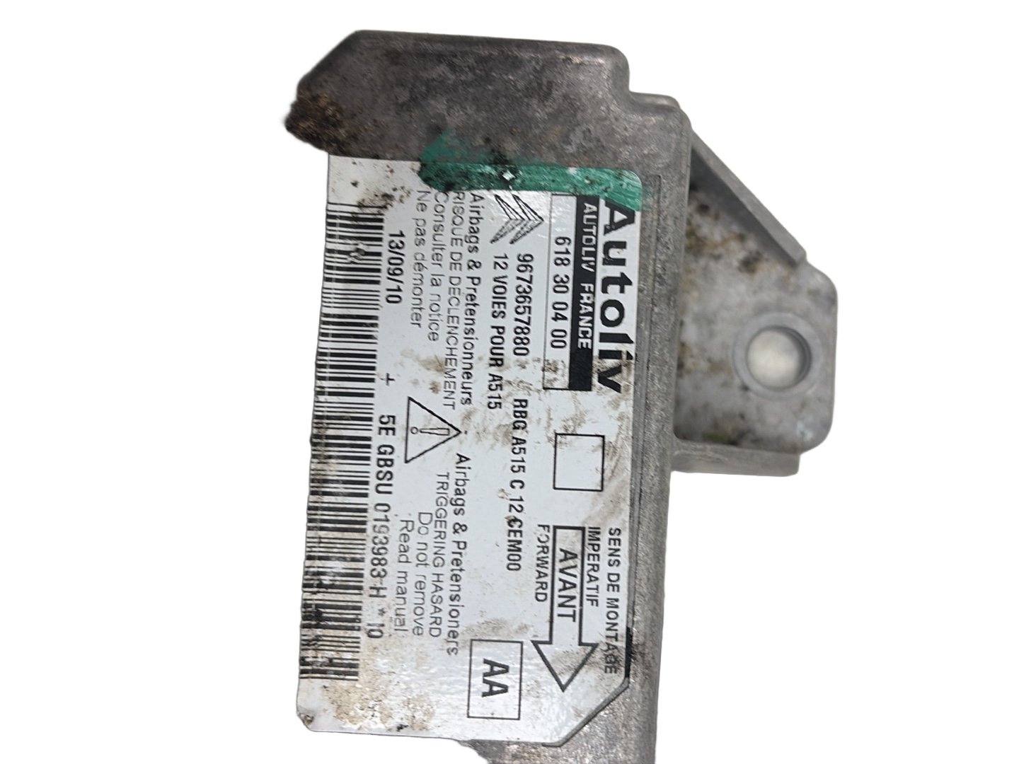 2009 - 2014 Citroen DS3 A55 Hatchback Airbag Module/Sensor 9673657880