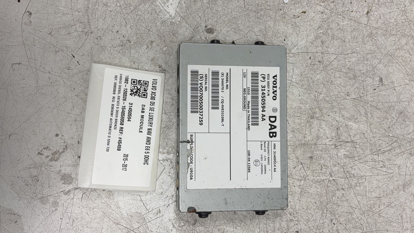 2009 - 2017 Volvo XC60 I 156 Estate DAB MODULE 31450594
