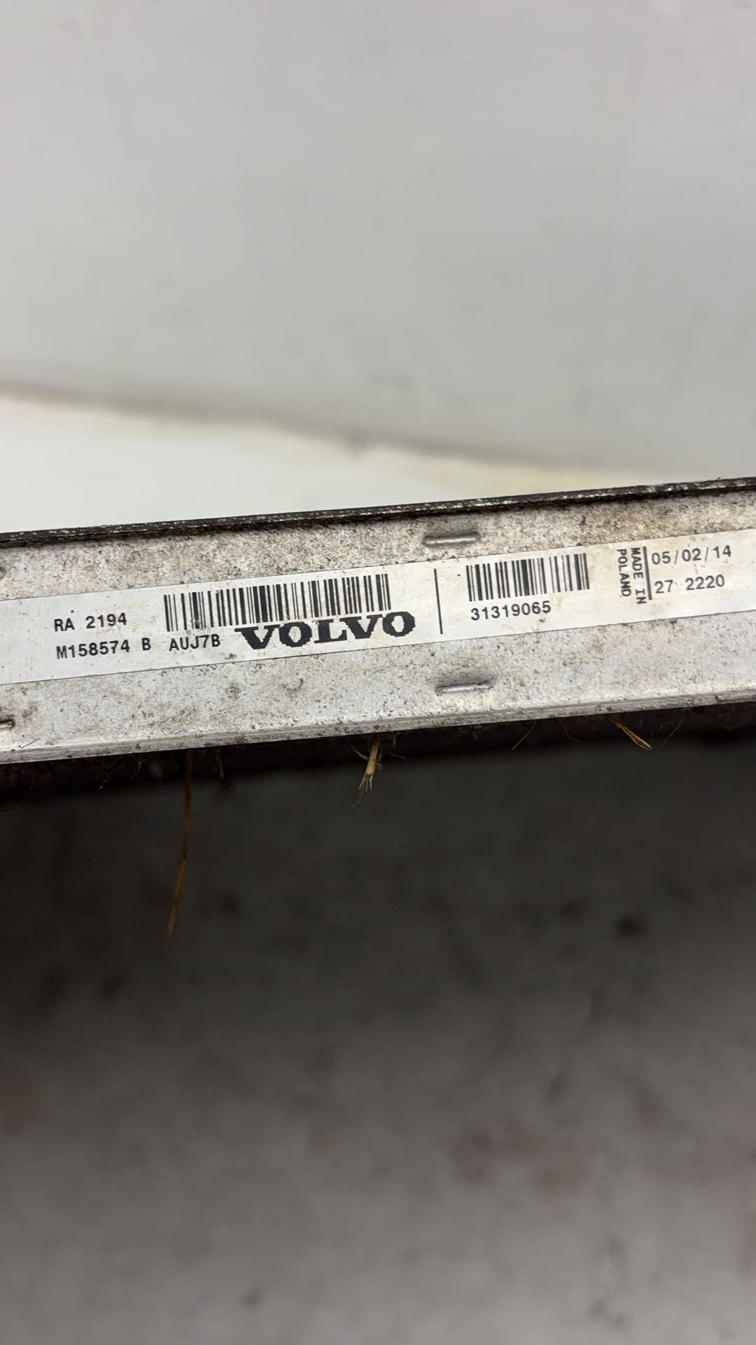 2013 - 2016 Volvo V40 III 525 Hatchback RADIATOR (AUTOMATIC)  (A/C CAR) 31319065