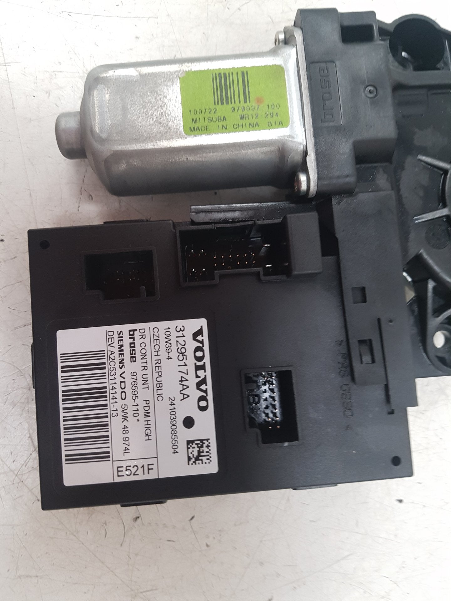 2010 Volvo S40  Saloon WINDOW REG MOTOR (PASSENGER SIDE FRONT) 31295174