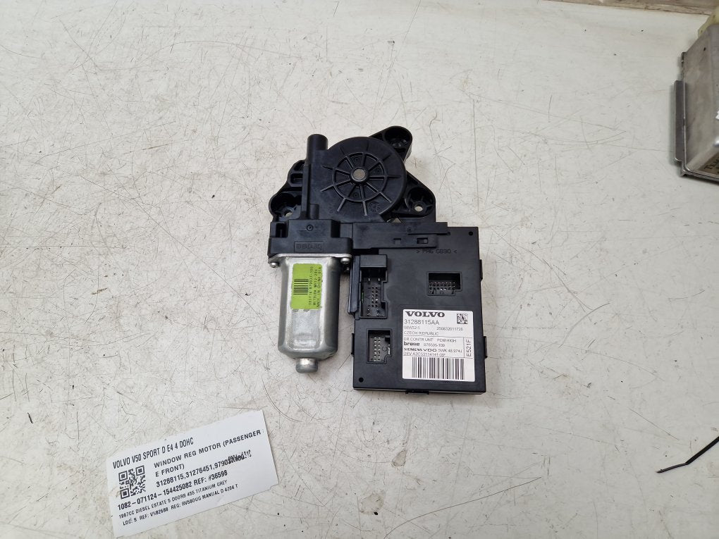 2004 - 2010 Volvo V50   Estate WINDOW REG MOTOR (PASSENGER SIDE FRONT) 31288115