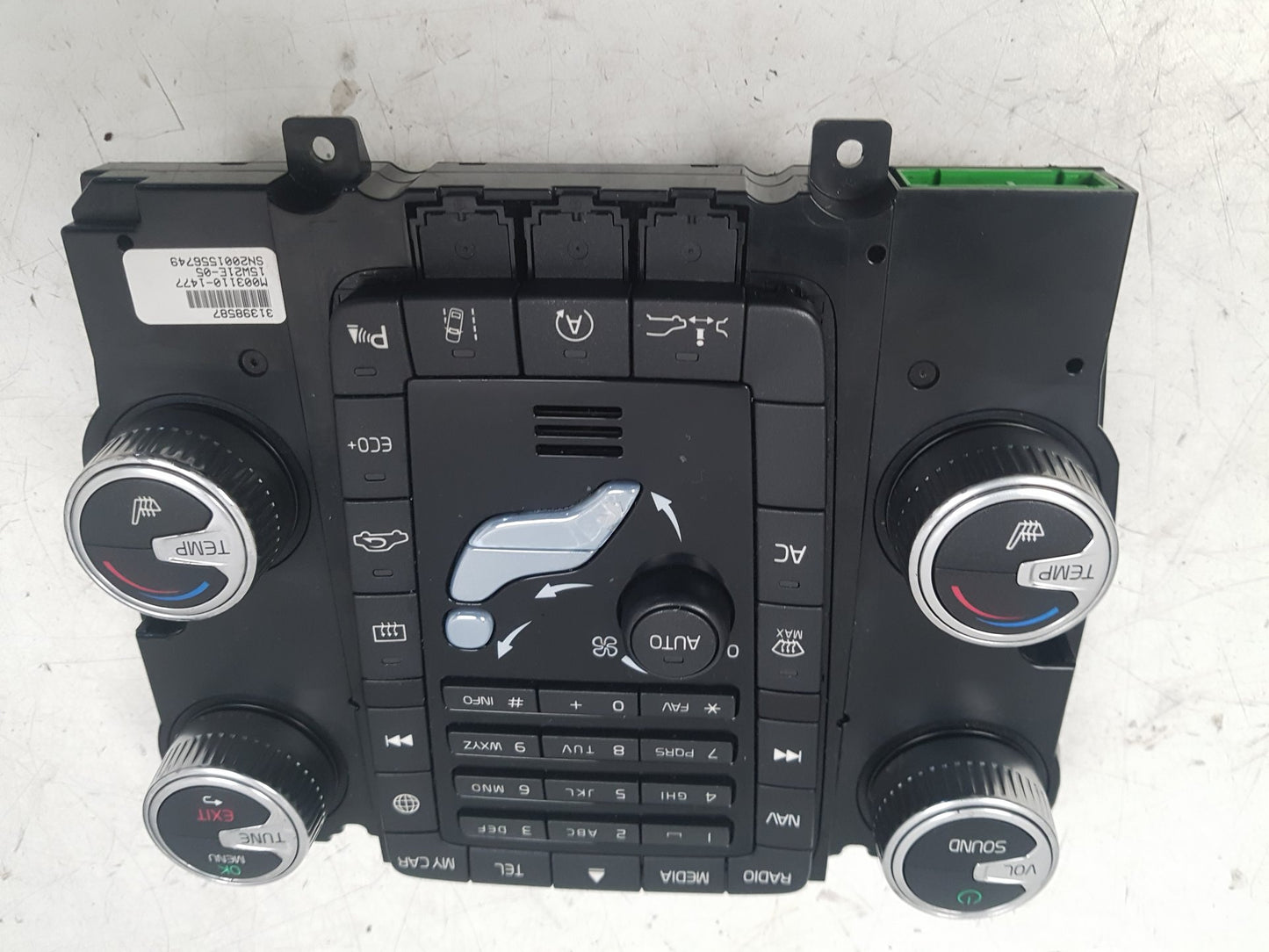 2009 - 2017 Volvo XC60 I 156 Estate HEATER & RADIO CONTROL PANNEL 31398587