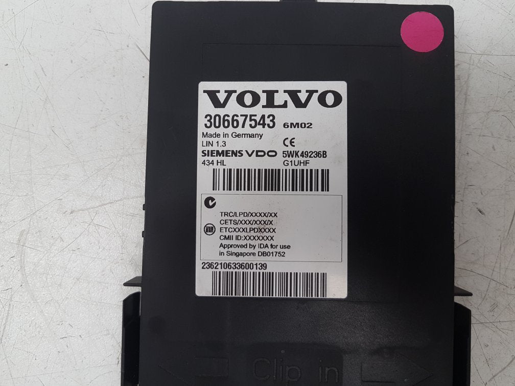 2006 - 2011 Volvo S80  Saloon Keyless Entry Module 30667543