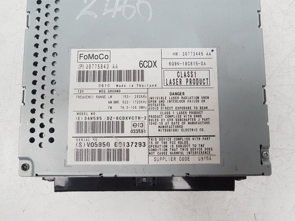 2006 - 2011 Volvo S80  Saloon RADIO AND CD PLAYER 30775843 6CDX