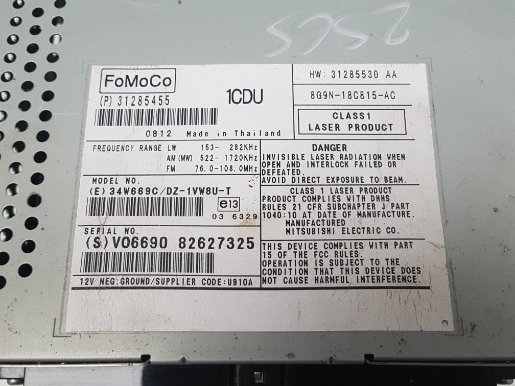 2008 - 2012 Volvo XC70  Estate CD Player 31328067 31285836