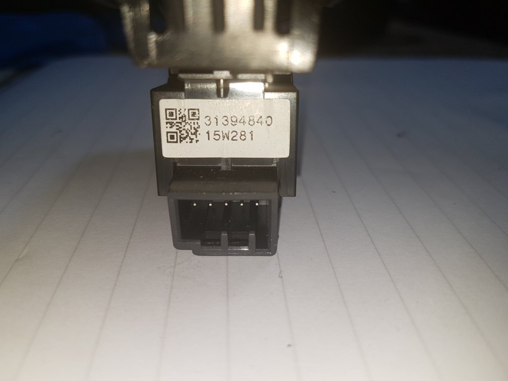 2012 - 2016 Volvo V40  Hatchback Right Rear Window Switch 31394840
