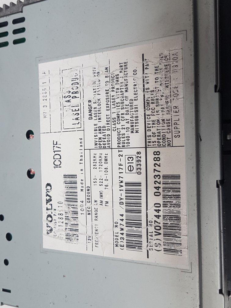 2004 - 2010 Volvo V50   Estate CD AND RADIO UNIT 31288510