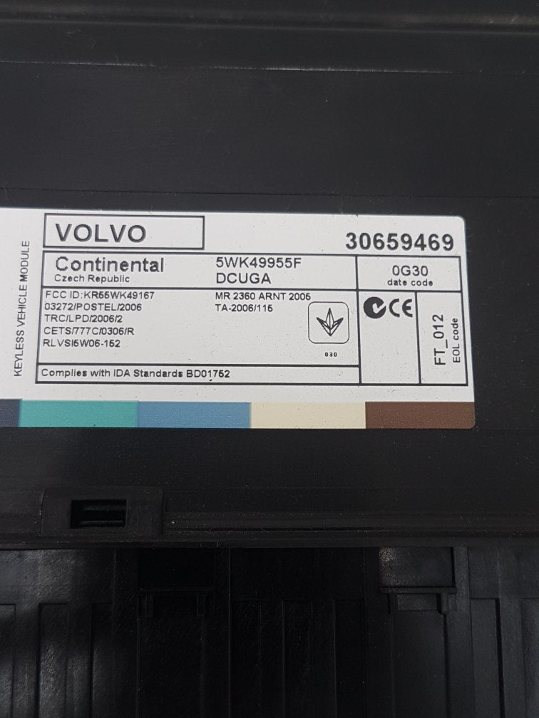 2010 - 2015 Volvo S60   Keyless Entry Module 30659469