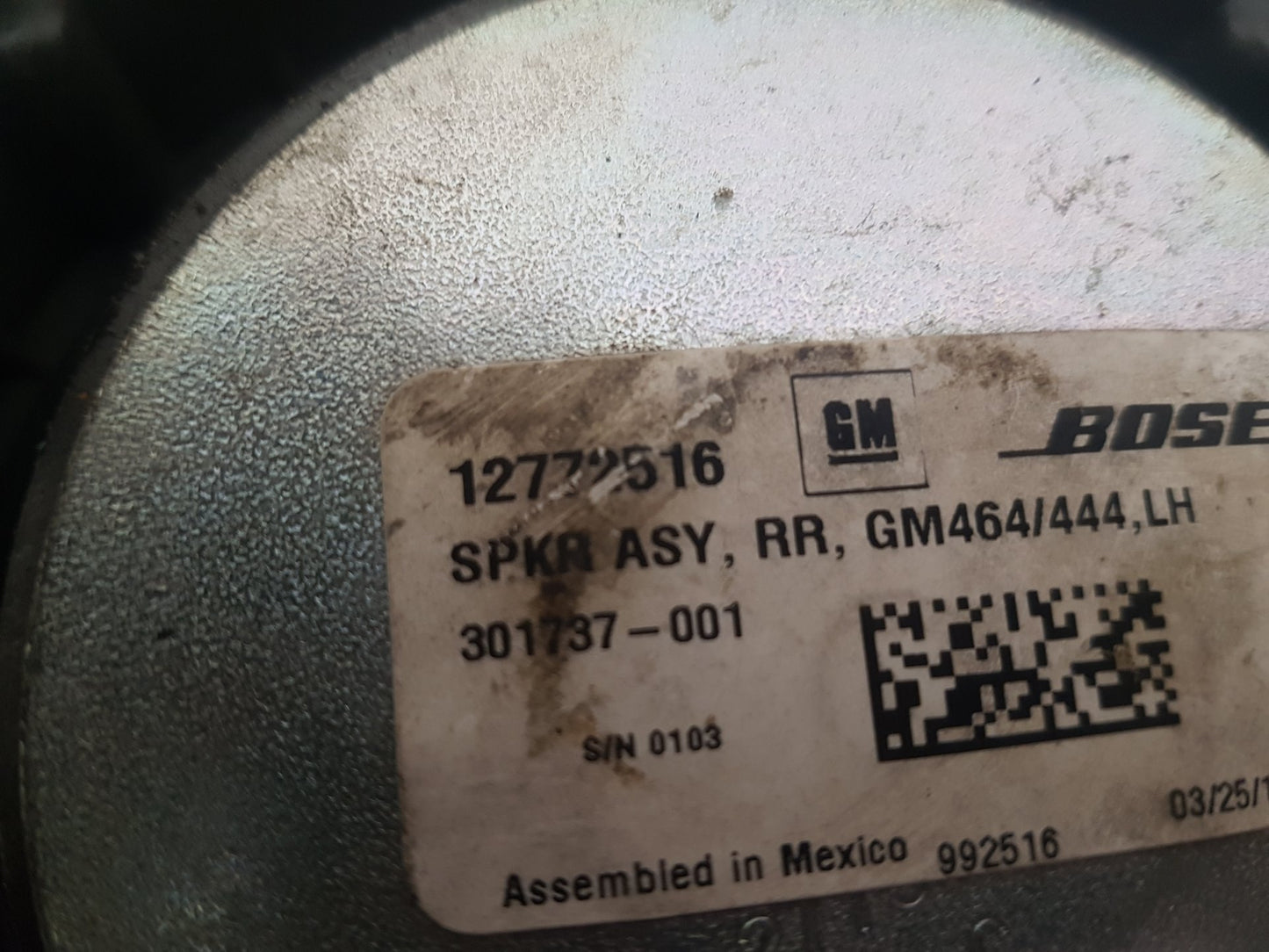 2010 Saab 9-3  Estate LOUDSPEAKER (PASSENGER SIDE REAR) 12772516