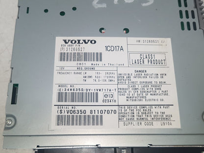2005 - 2012 Volvo S40  Saloon RADIO AND CD PLAYER 31260527