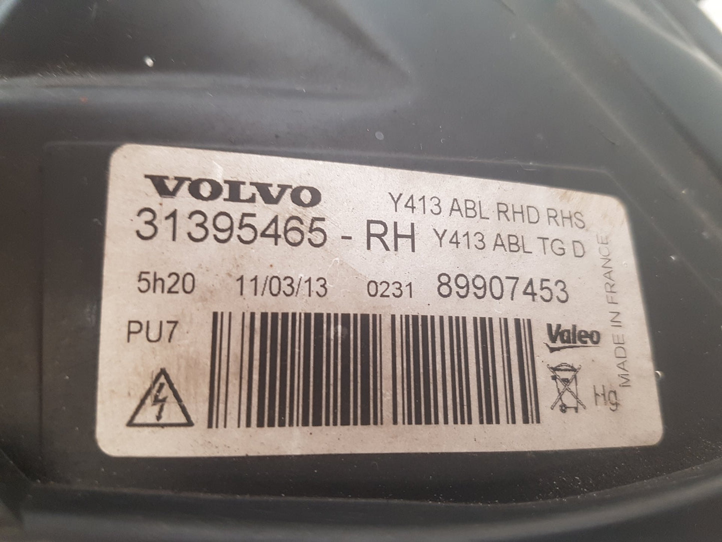 2010 - 2017 Volvo XC60  Estate Right Headlight 31395465