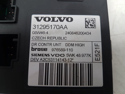 2006 - 2012 Volvo C30  Hatchback DRIVER FRONTWINDOW MOTOR/DOOR MODULE 31295170