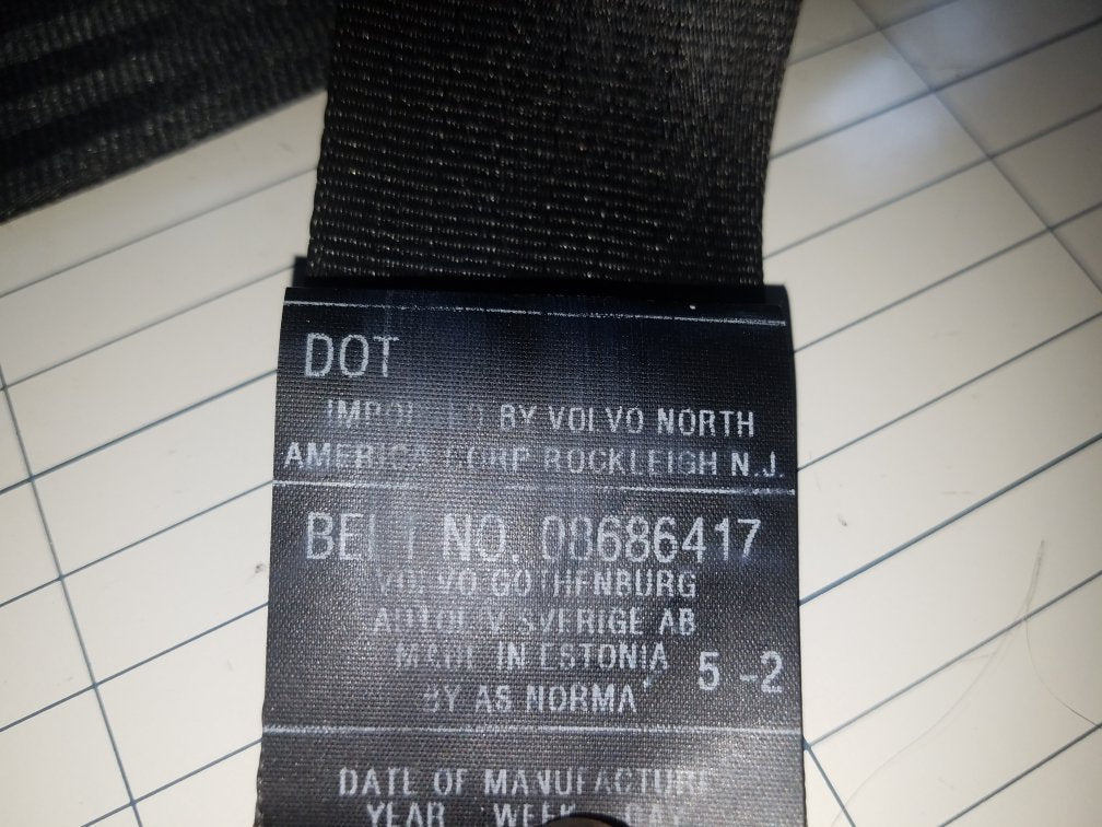 2006 - 2010 Volvo S80  Saloon Right Rear Seat belt 08686417