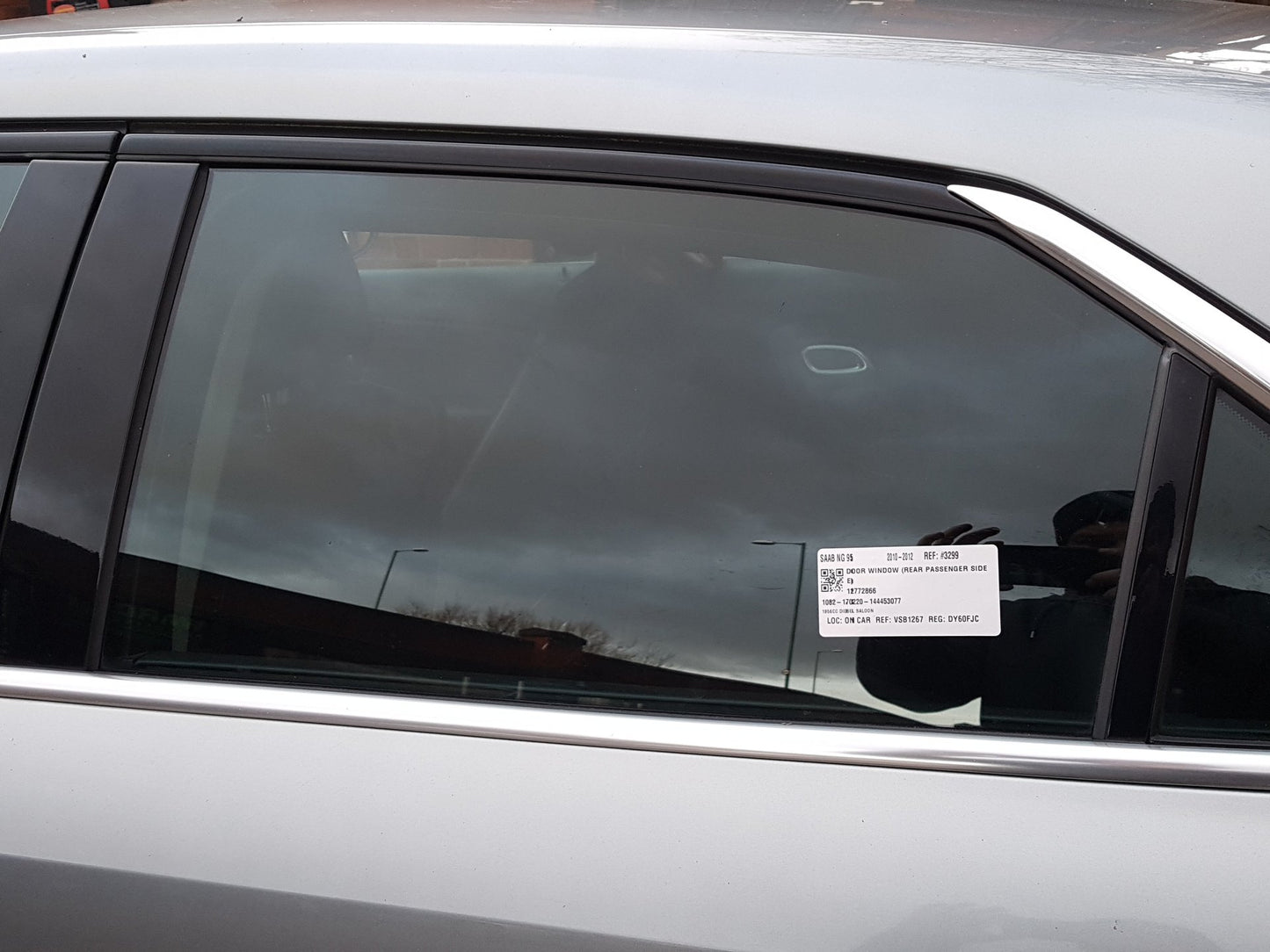 2010 Saab 95  Saloon Left Rear Door Window 12772866