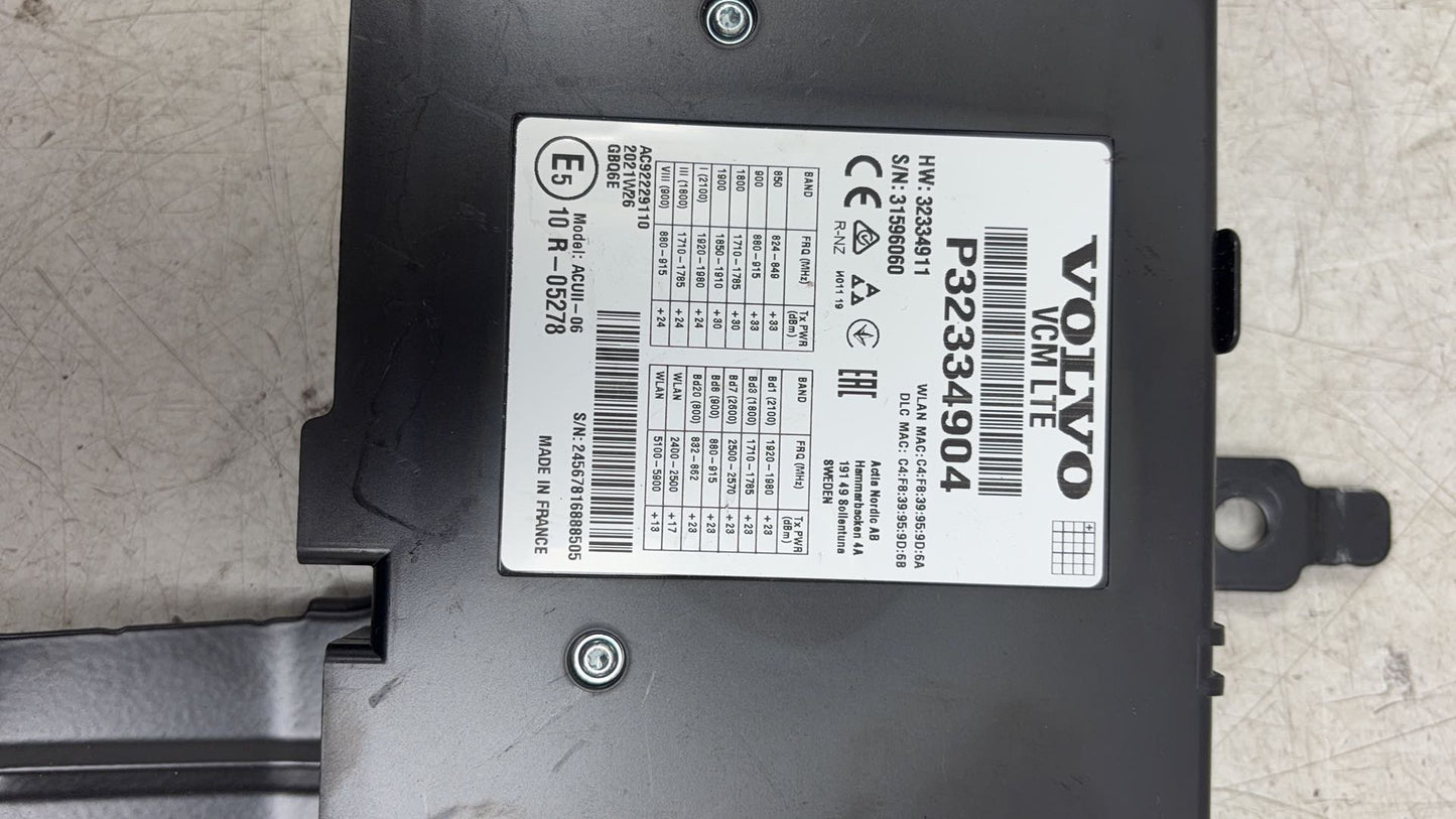 2016 - 2023 Volvo XC90 II 256 Estate BLUETOOTH ECU CONTROL UNIT MODULE 32334904