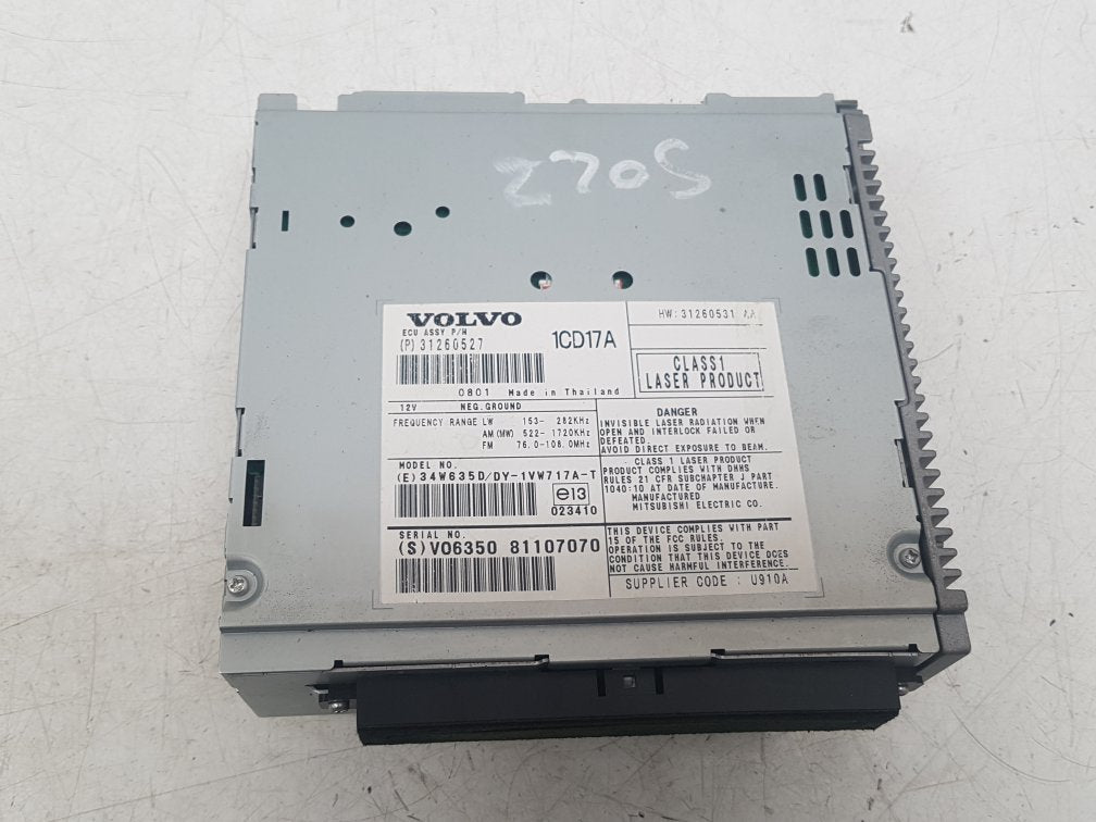 2005 - 2012 Volvo S40  Saloon RADIO AND CD PLAYER 31260527