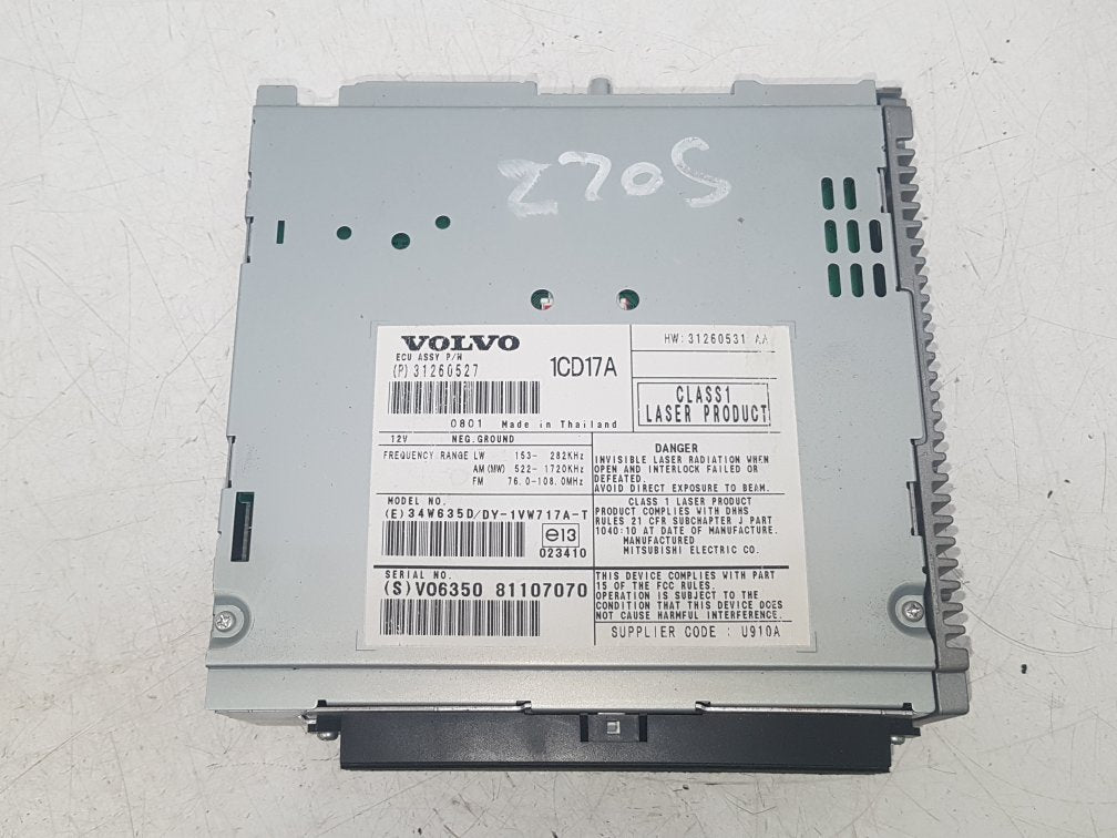 2005 - 2012 Volvo S40  Saloon RADIO AND CD PLAYER 31260527