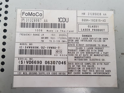 2010 - 2015 Volvo V70  Estate CD Player 31328067 AA