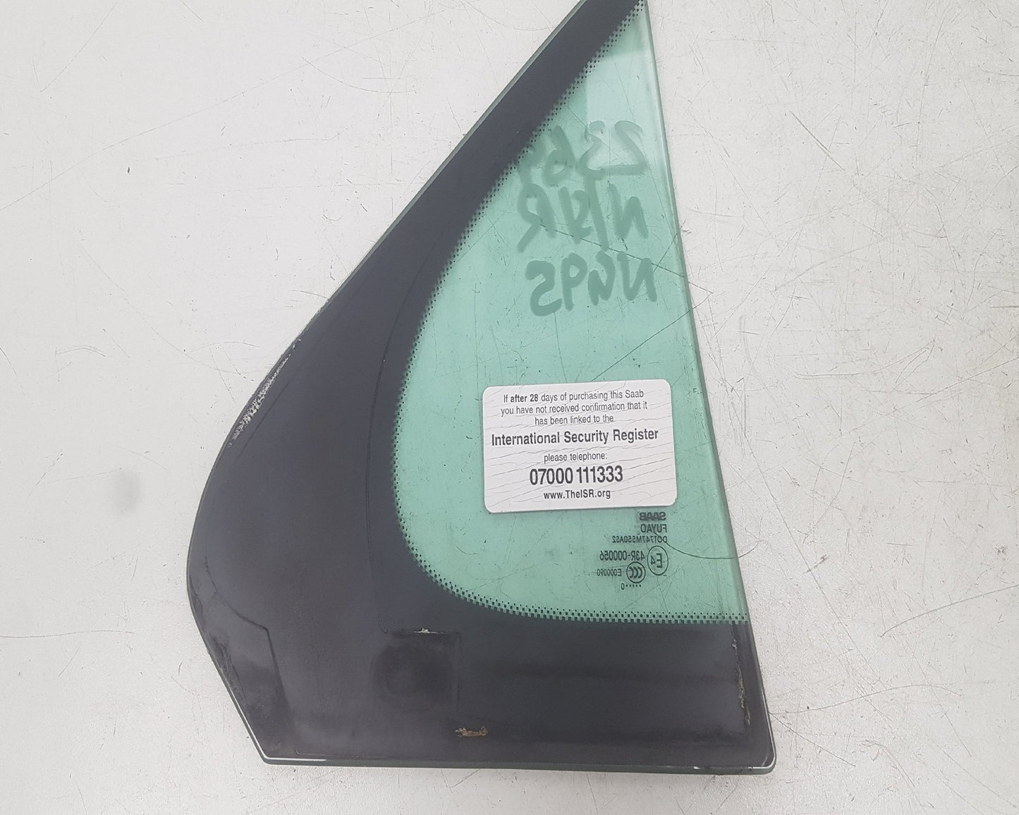 2010 - 2012 Saab 9-5  Saloon Left Rear Quarter Door Glass
 12772862
