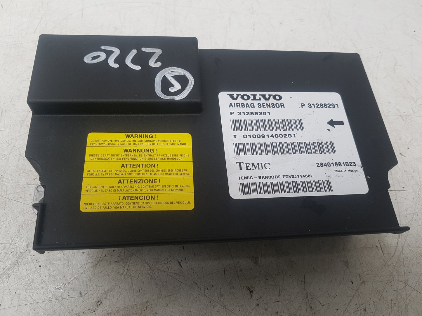 2010 - 2016 Volvo S80  Saloon Airbag Module 31288291