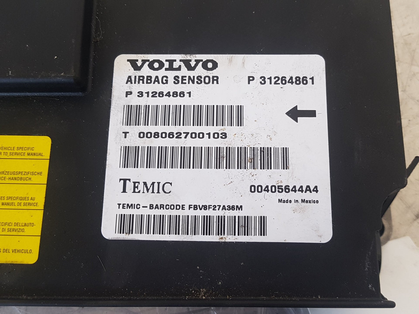2006 - 2011 Volvo S80  Saloon Airbag Module 31264861