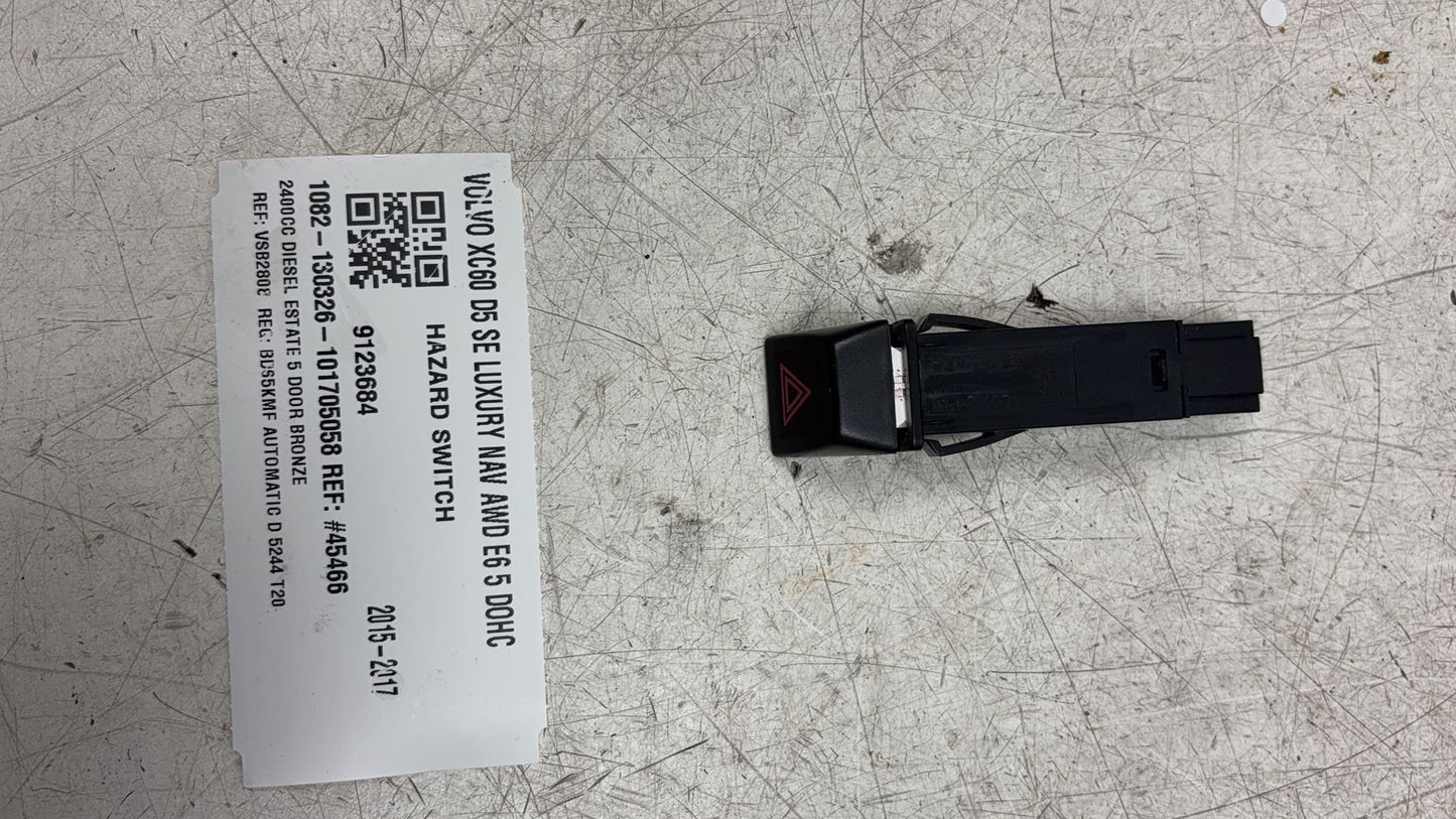 2009 - 2017 Volvo XC60 I 156 Estate Hazard Switch Control Panel 9123684