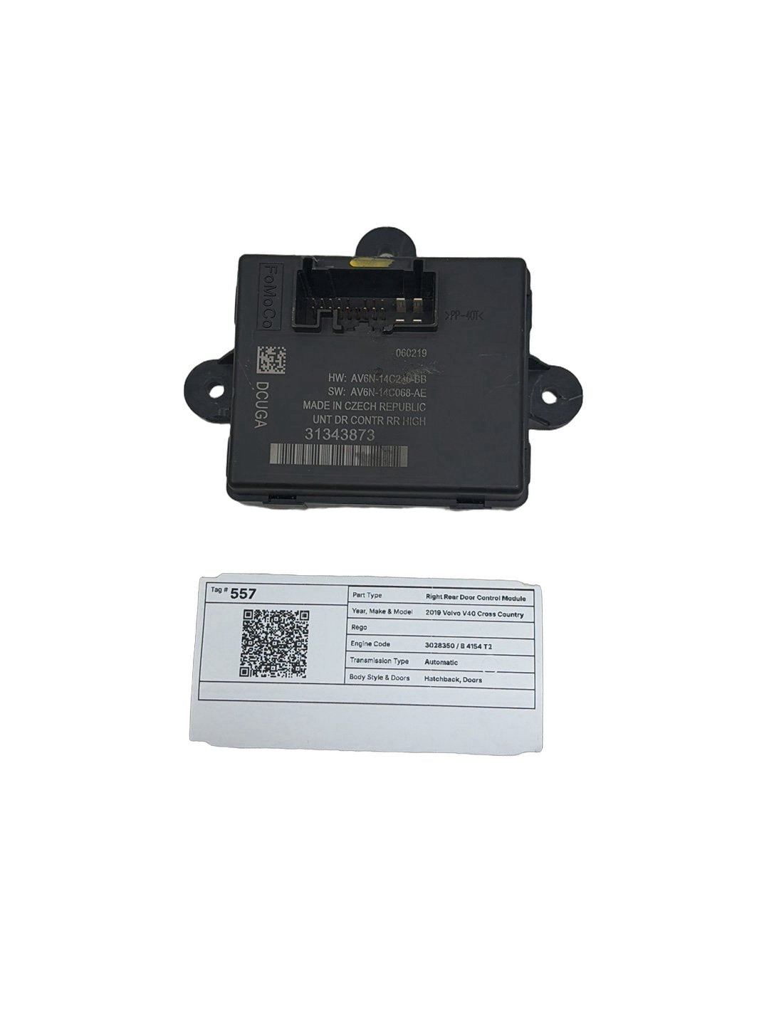 2019 Volvo V40 Cross Country  Hatchback Right Rear Door Control Module 31343873