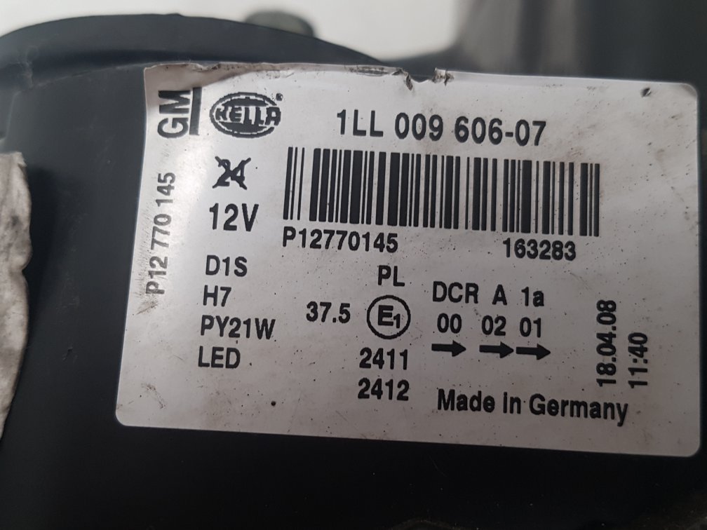 2008 Saab 9-3  Saloon Left Headlight 12770145