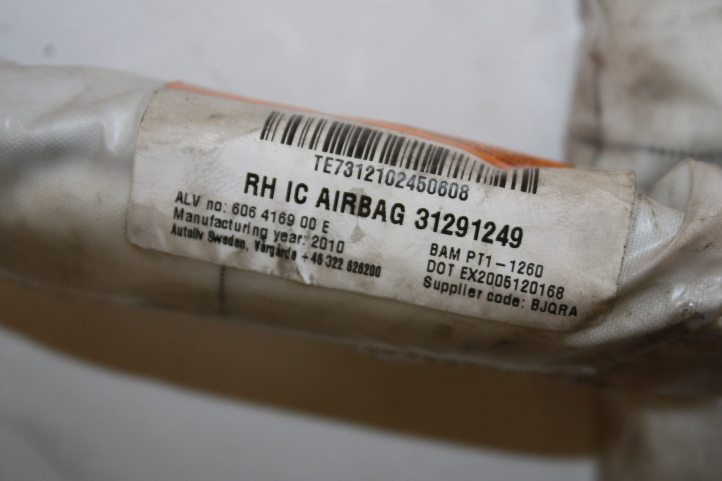2007 - 2014 Volvo V70   Right Roof Airbag 31291248