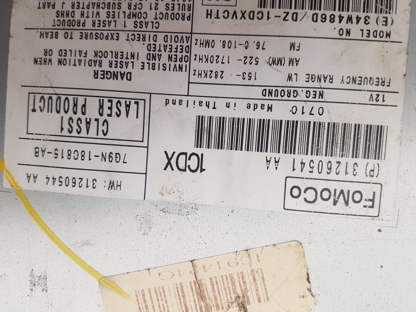 2007 - 2016 Volvo V70  Estate CD Player 31260541